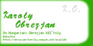 karoly obrezjan business card